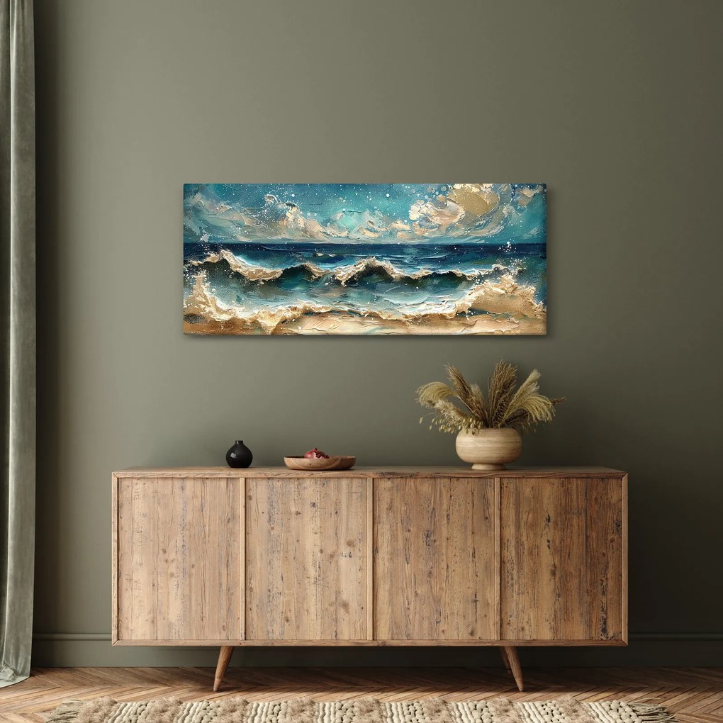 Obraz - Maľba mora (120x50 cm)