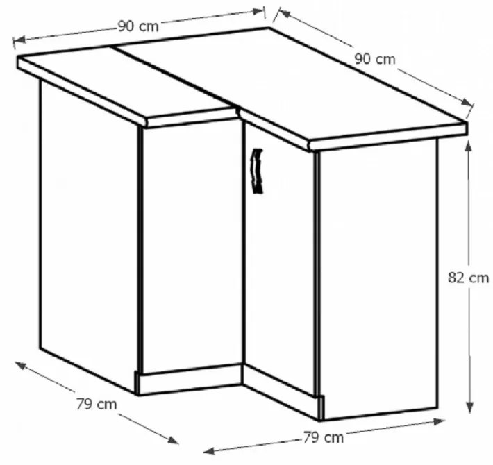 Dolná rohová skrinka D90N Provense (biela + sosna andersen). Vlastná spoľahlivá doprava až k Vám domov. 1015167