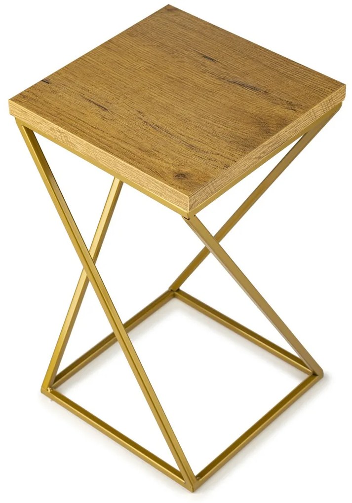 STOJAN NA KVETINÁČ LOFT7 40X24X24 CM ZLATÁ/HNEDÁ