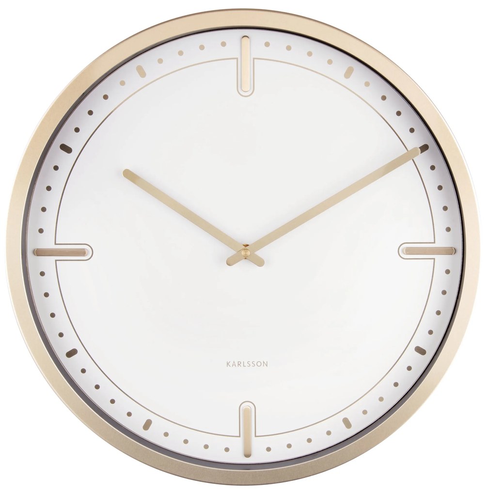 Nástenné hodiny Dots & Batons biela ∅ 42 cm × 4,3 cm