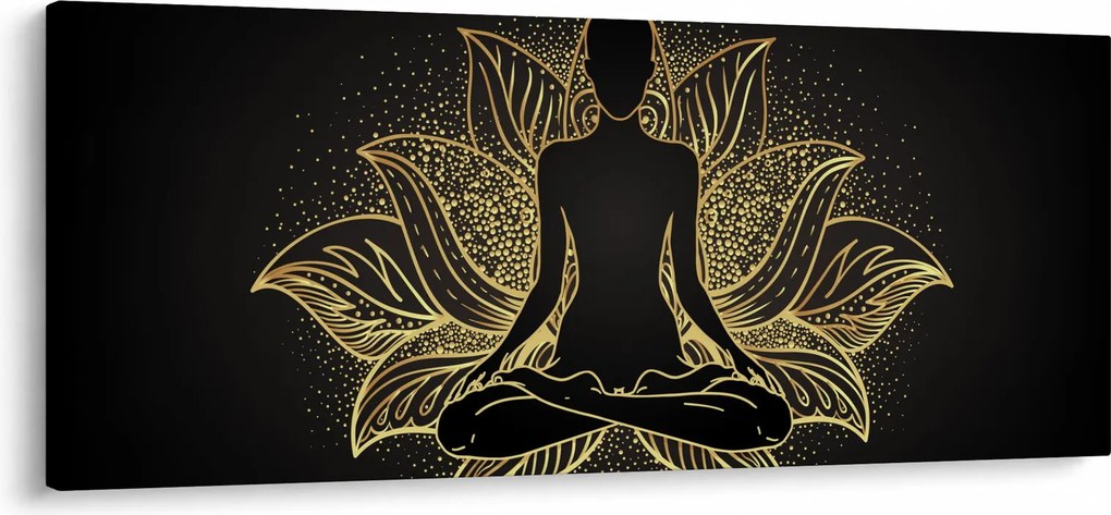 Obraz siluety v lotusovom kvete (120x50 cm)