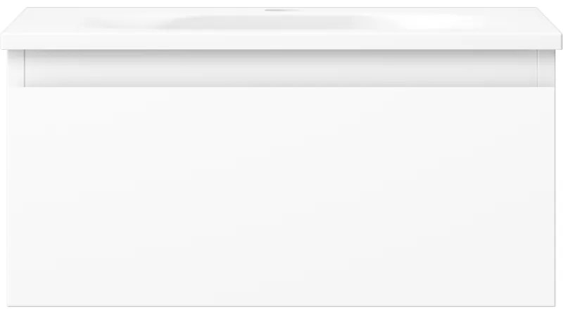 Mexen Orio, kúpeľňová skrinka 50 cm s umývadlom Vela, 1 zásuvka, biela matná, 91A10-05023-1-BF01-W23M01
