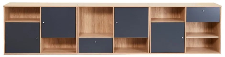 Čierna nízka komoda v dekore duba 267x61 cm Mistral - Hammel Furniture