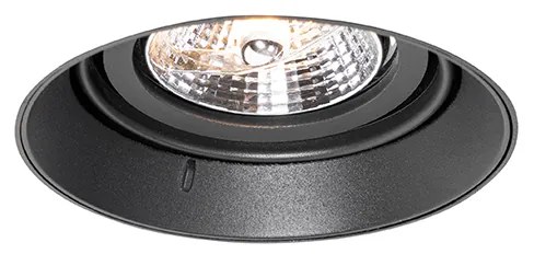 Sada 6 moderných zapustených bodových svetiel čierna GU10 AR70 okrúhle bezrámové - Oneon