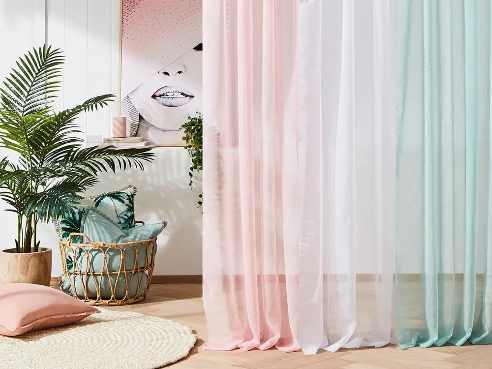 Elegantná biela záclona na okná 280 cm