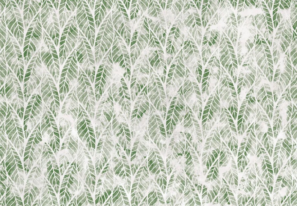 Fototapeta - Prelamované listy, zelená (147x102 cm)