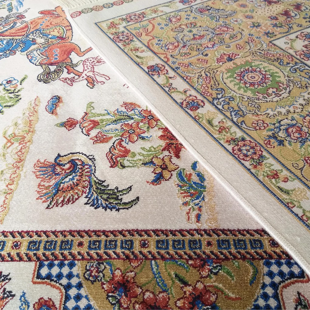 DY Hodvábny exkluzívny koberec Qum Silk 10 - krémová Rozmer: 200x300 cm