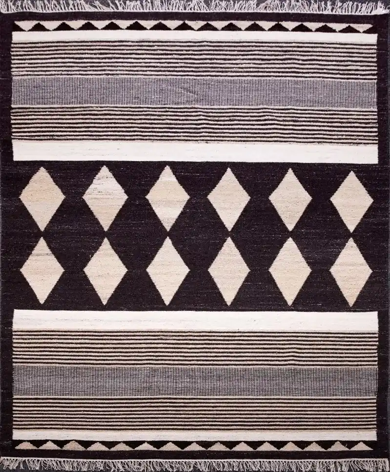 Diamond Carpets koberce Ručne viazaný kusový koberec Alberta DESP P114 Dark  Coffee Mix - 80x150 cm | BIANO