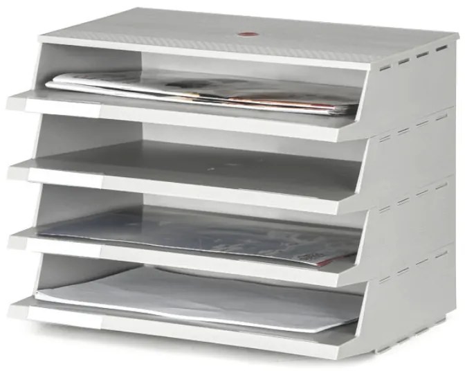 Plastový zásobník na dokumenty, biela