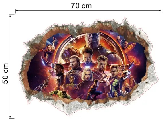 Veselá Stena Samolepka na stenu na stenu Avengers Infinity War