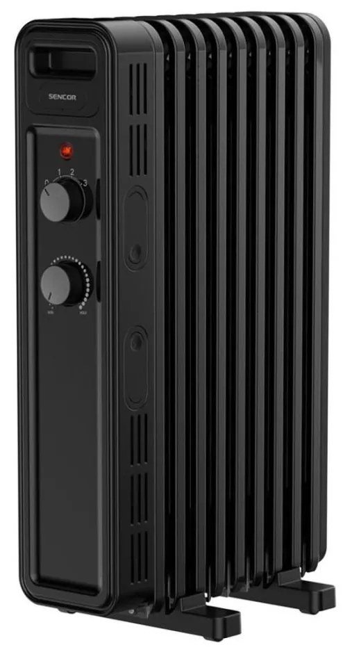 Sencor - Olejový radiátor so 9 rebrami 800/1200/2000W/230V čierna