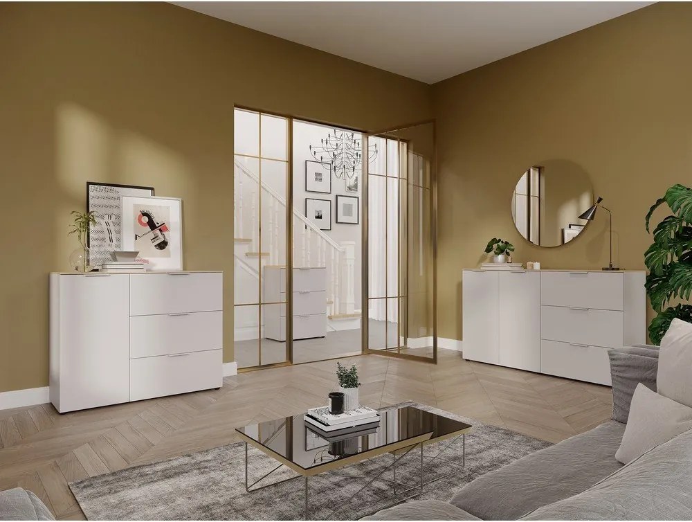 Krémová matná komoda 151x98x40 cm Savoca – Germania