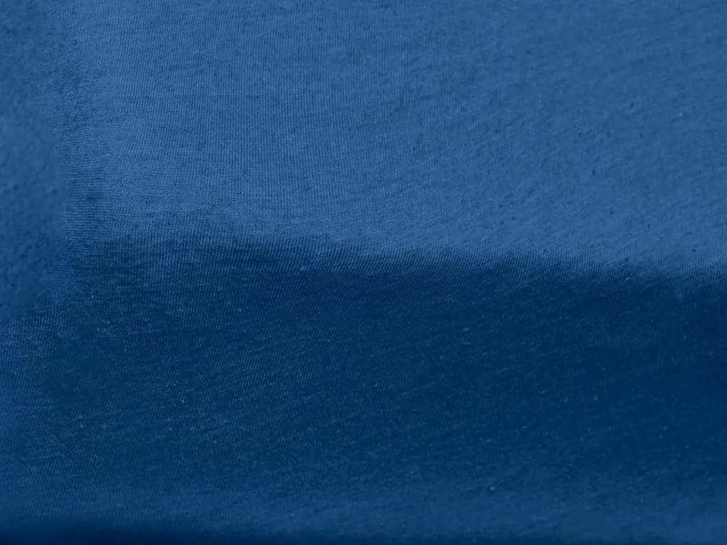 Jersey plachta do detskej postieľky tmavomodrá 70x140 cm