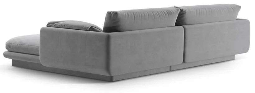 Svetlosivá zamatová rohová pohovka (ľavý roh/s leňoškou) Torino – Micadoni