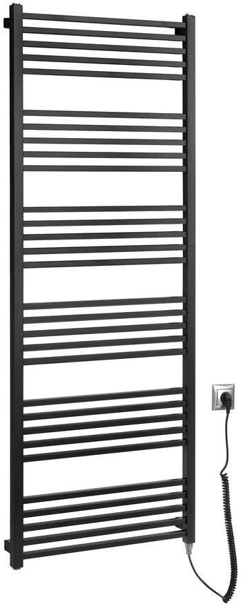 Sapho Sapho, METRO-E elektrické vykurovacie teleso, rovné, 600x1620 mm, 800 W, čierna matná, ME616B