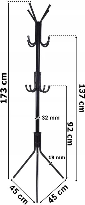Stojanový vešiak PABLO čierny