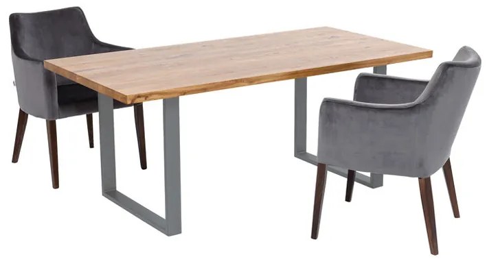 Jackie stôl dub/surová oceľ 160x80 cm