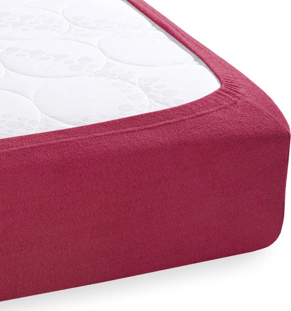 Detské froté napínacie prestieradlo do postieľky FR-010 Vínové 60 x 120 x 10 cm - do postieľky