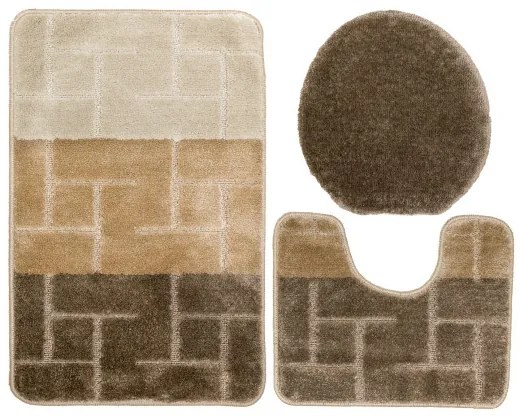 Sada kúpeľňových koberčekov TERAMO béžová / hnedá