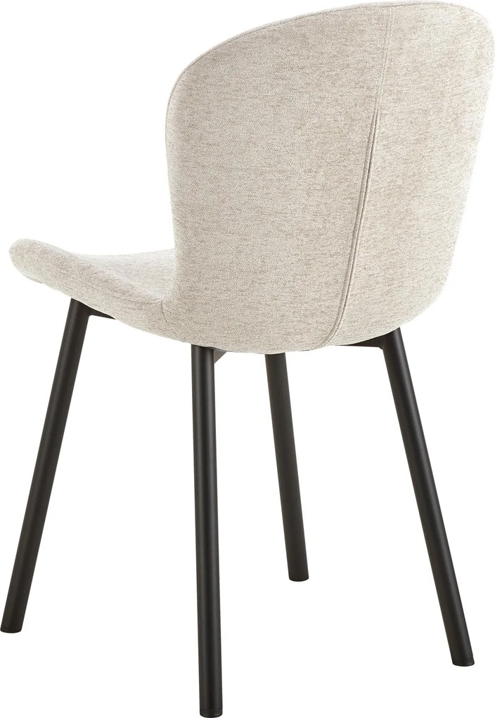 FIORA Béžové (tkanina Apia 453)/čierny rám - MODERNÁ ČALÚNENÁ STOLIČKA DO OBÝVAČKY/ JEDÁLNE LOFT