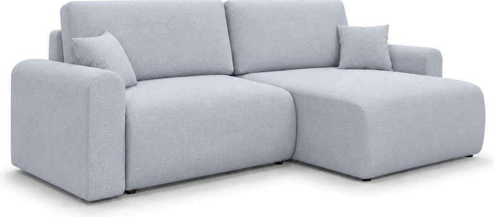 Rozkladacia obojstranná sedacia súprava do L NORDEN PAROS 250x140 cm, svetlosivá