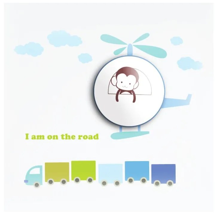 LED Detské nástenné svietidlo LED/1W/3xAAA helikoptéra