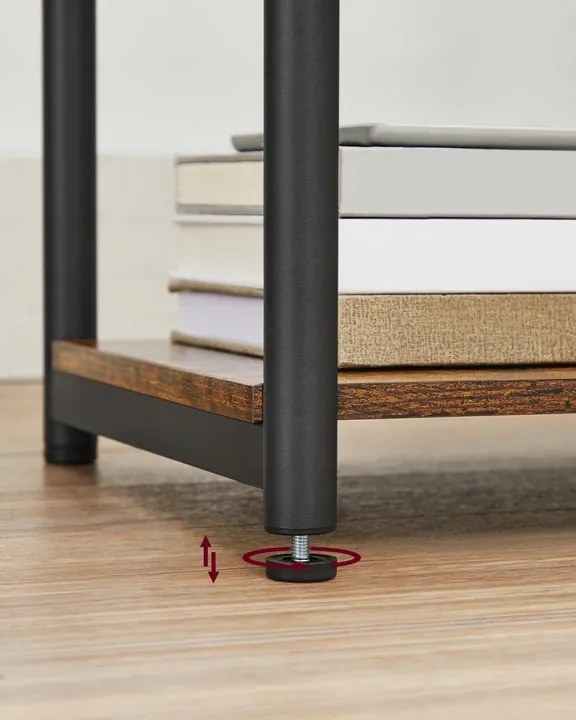 Odkladací stolík so zásuvkou Vasagle Pranky hnedý/čierny