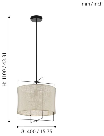 Eglo 79644 - Luster na lanku BRIDEKIRK 1xE27/40W/230V