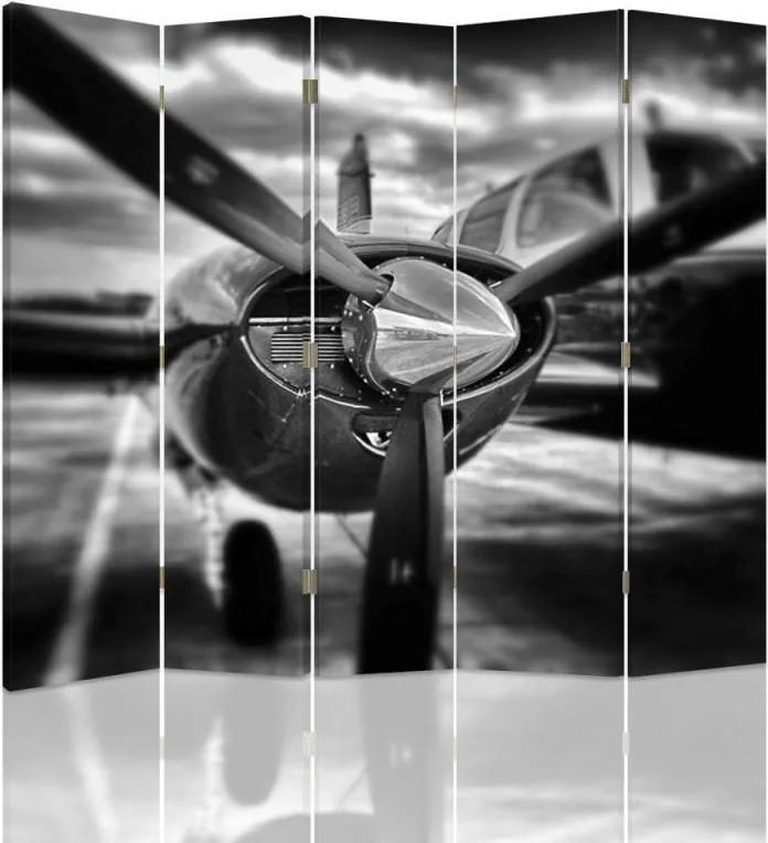 CARO Paraván - Propeller Airplanes | päťdielny | obojstranný 180x150 cm