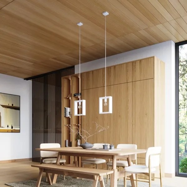 Sollux SL.1312 - Luster na lanku ARIES 1xE27/15W/230V buk/biela