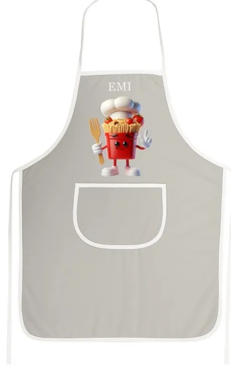 Kuchynská zástera Pasta EMI, sivá