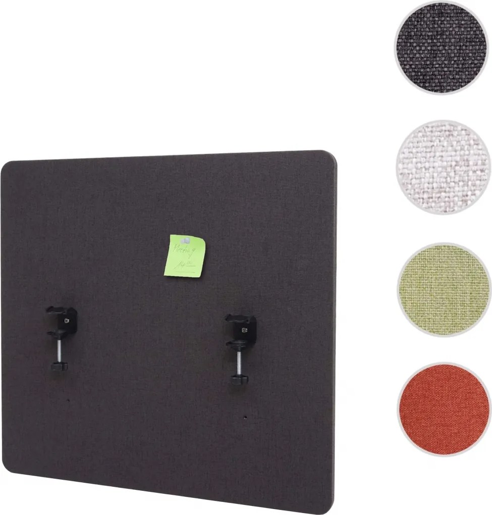 Akustický panel na stôl HWC-G75 - dvojstenná látka/textil - 60x65cm - hnedo-sivá