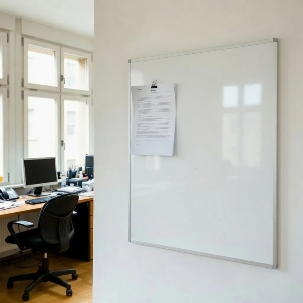 Toptabule.sk Biela magnetická popisná tabuľa v hliníkovom ráme 100x100 cm