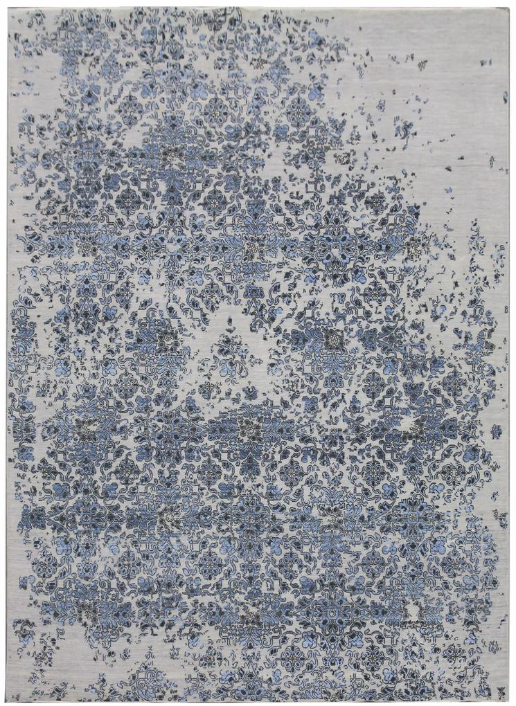 Diamond Carpets koberce Ručne viazaný kusový koberec Diamond DC-JK 3 Silver / blue - 245x305 cm