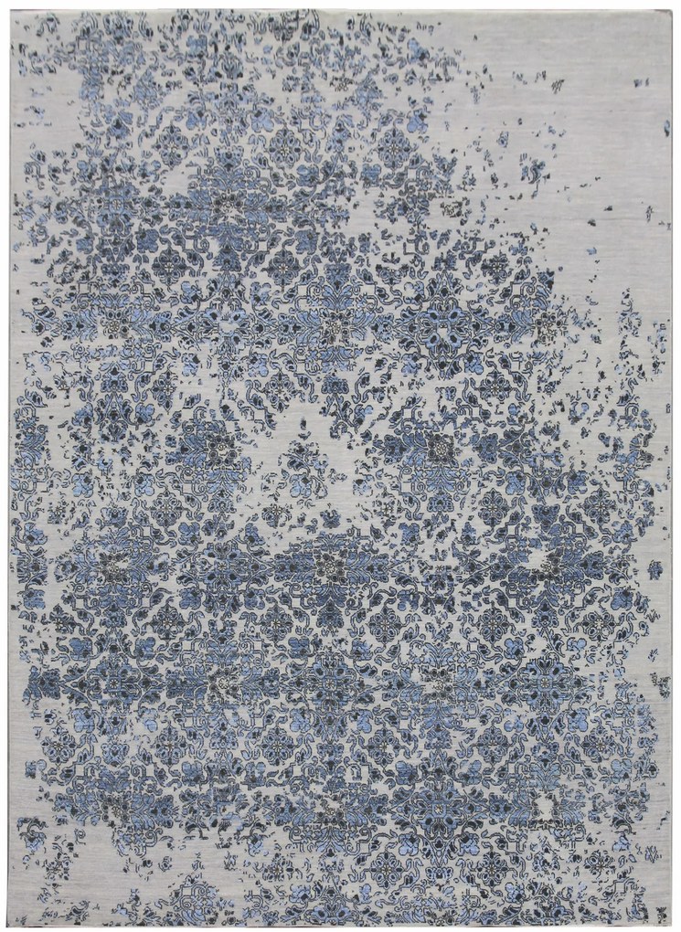 Ručne viazaný kusový koberec Diamond DC-JK 3 Silver / blue, 180x275, modrá, chodba / predsieň, Diamond Carpets India