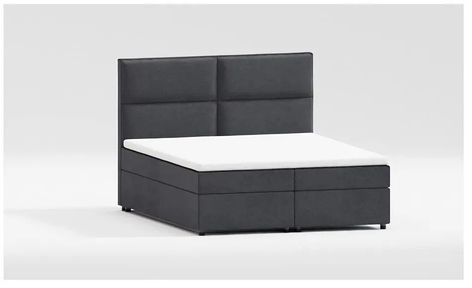 Sivá boxspring posteľ s úložným priestorom 140x200 cm Rico – Ropez
