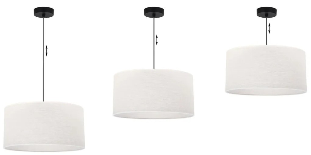 Závesné svietidlo Juta, 1x biele jutové tienidlo, (fi 35cm), b