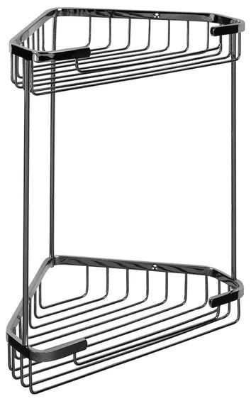 BISK Erga NIAGARA, rohová dvojitá polička na kozmetiku 235x170x335 mm, chrómová, ERG-00048