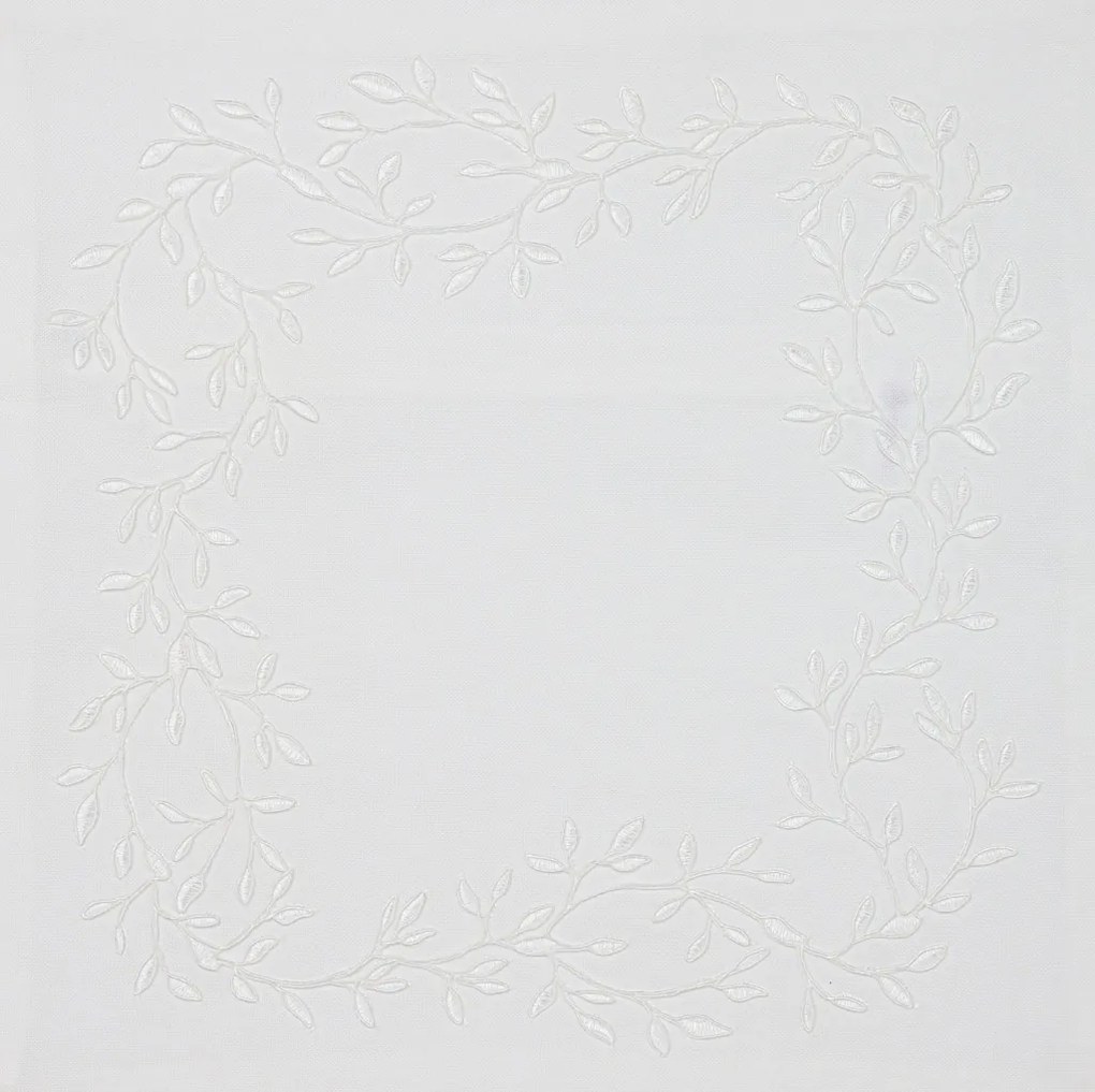 Dekoračná obliečka na vankúš CHAPLET FLORAL 40x40 cm, biela