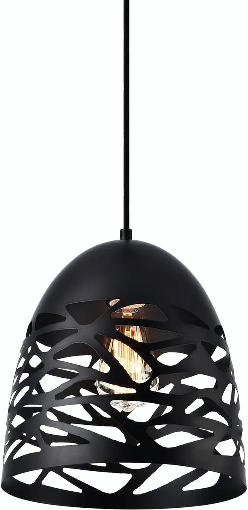 [lux.pro]® Dekoratívna dizajnová design závesná lampa HT169913 - čierna (1 x E27)