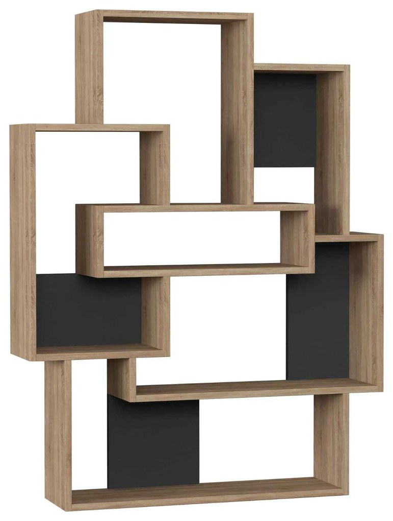 Designová knižnica TRINI, dub / antracit