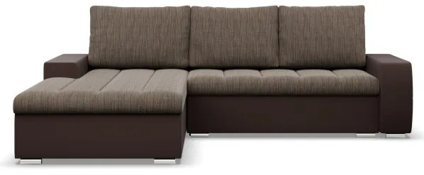 Rohová rozkladacia sedačka AURORA ľavá hnedá / cappuccino