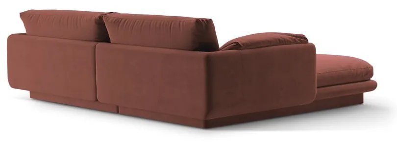 Ružová zamatová rohová pohovka (pravý roh/s leňoškou) Torino – Micadoni