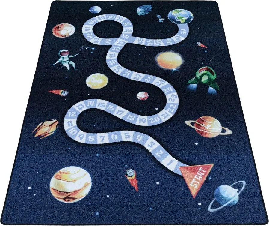 Tmavomodrý detský koberec 100x150 cm Play Space – Ayyildiz Carpets