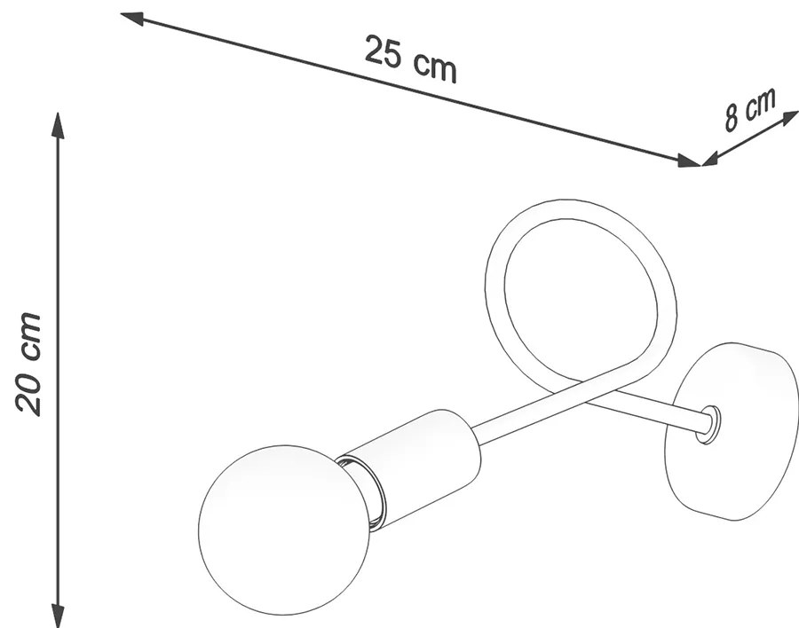Nástenné svietidlo Loop 1, biele telo svietidla