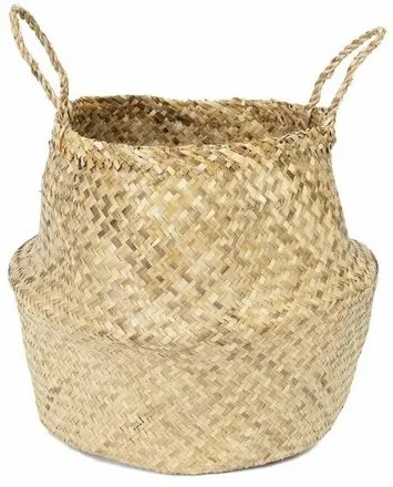 Compactor Pletený úložný košík z morskej trávy Belly, 45 x 36 cm, prírodná, L