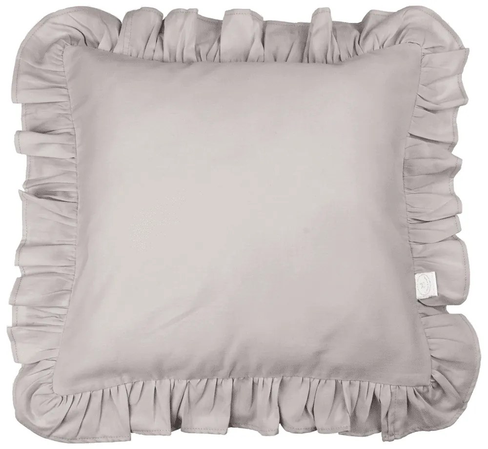 Polštář s volánky tmavě béžová 45cm