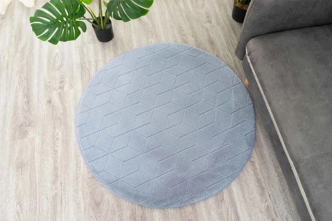 Koberec RABBIT 3D strieborný kruh