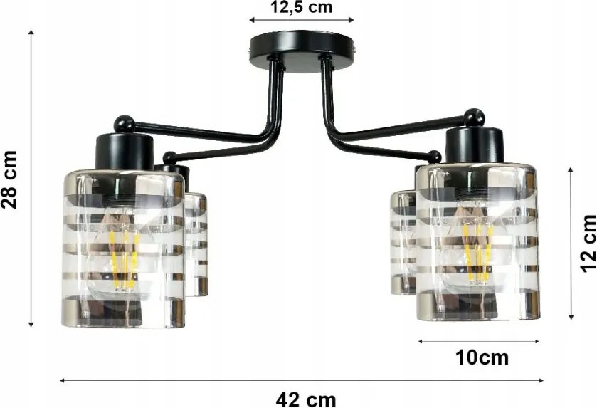 Závesná lampa DRONE 4xE27 - SKLENENÁ KOCKA
