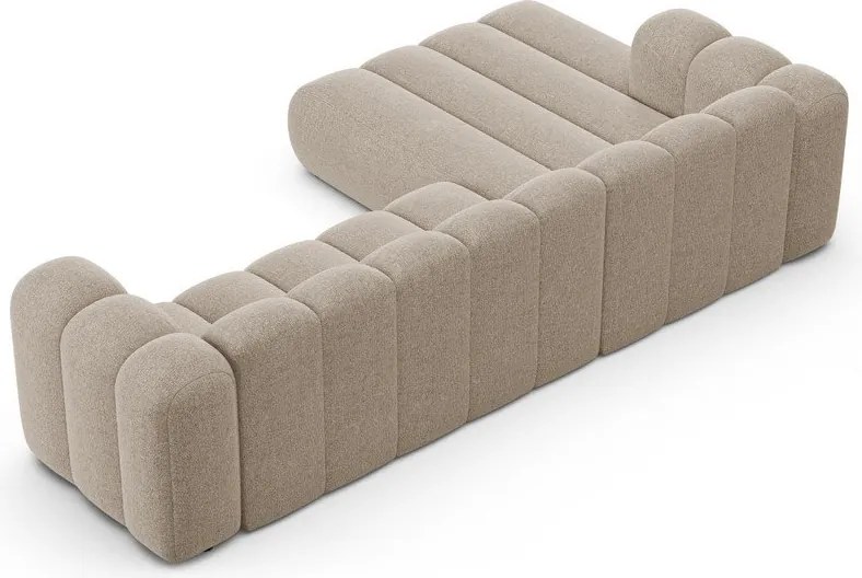 Béžová ženilková rohová pohovka (ľavý roh/s leňoškou) Lupine – Micadoni